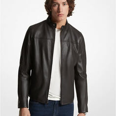 Куртка Michael Kors Leather Racer, темно-коричневый