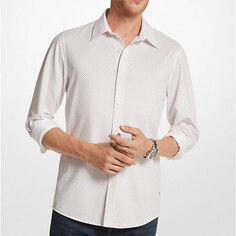 Рубашка Michael Kors Slim-Fit Printed Stretch, белый/черный