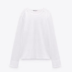 Футболка Zara Long Sleeve, белый