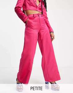 Суперширокие брюки Extro &amp; Vert ярко-розового атласного цвета