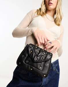 Черная мягкая сумка-саквояж Skinnydip с заклепками в виде сердечек