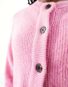 Выбранный розовый кардиган мягкой вязки с длинными рукавами Selected