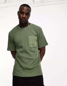 Зеленая объемная вафельная футболка Bolongaro Trevor TALL