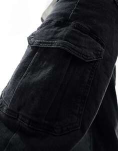 Черные широкие джинсы-карго для беременных Mamalicious Mama.licious