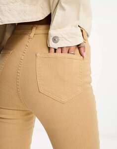 DTT Bianca Широкие диско-джинсы с завышенной талией светло-коричневого цвета Don&apos;t Think Twice