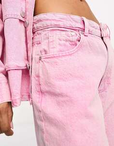 Розовые джинсы с низкой посадкой и широкими штанинами Waven Jordan