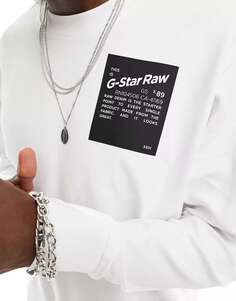 Белая оверсайз-футболка с длинными рукавами G-Star