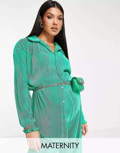 Рубашка в плиссированном стиле The Frolic, нефритово-зеленый цвет