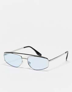 Синие узкие солнцезащитные очки-авиаторы South Beach