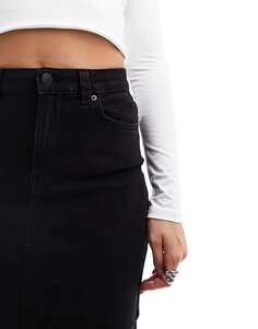 Черная джинсовая юбка миди Vero Moda