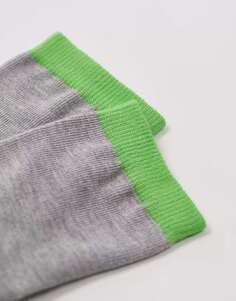 Серые и зеленые носки в рубчик Topshop