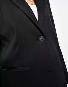 Черный тканый пиджак оверсайз с карманами COLLUSION
