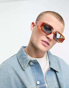 Оранжевые солнцезащитные очки Le Specs slaptrash Festival с синими линзами