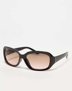 Коричневые солнцезащитные очки средней квадратной оправы ASOS