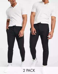 Черные спортивные брюки скинни Topman (2 пары)