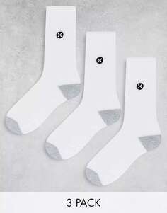 Три пары белых носков Hurley