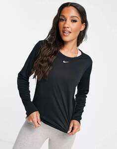 Черный топ с длинными рукавами Nike One Training Dri-Fit Nike