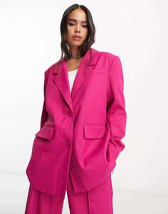 Розовый скроенный пиджак оверсайз Noisy May