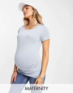 Хлопок: Синий топ с короткими рукавами и запахом спереди для беременных Cotton:On