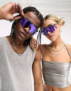 Черные солнцезащитные очки-солнцезащитные очки Oakley Hydra с козырьком и светоотражающими фиолетовыми линзами