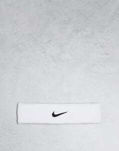 Белая унисекс повязка на голову Nike Training Swoosh