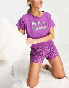 Пурпурный короткий пижамный комплект Brave Soul не сливового цвета