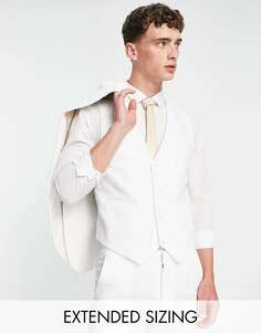 Белый супероблегающий костюм-жилет ASOS