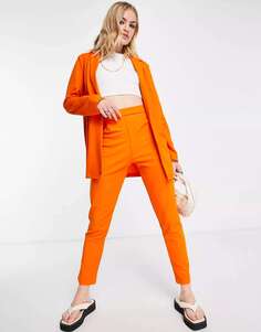 Оранжевые зауженные костюмные брюки из джерси ASOS