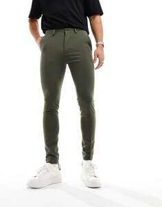 Суперузкие элегантные брюки темно-зеленого цвета ASOS