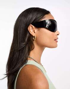 Огромные солнцезащитные очки Monki черного цвета