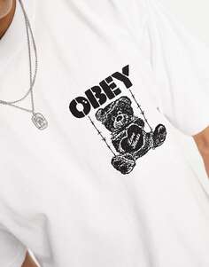 Белая футболка Oby Love Hus Obey
