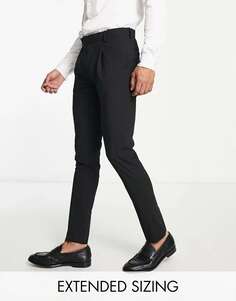 Черные эластичные брюки-скинни из ткани премиум-класса Noak &apos;Camden&apos;