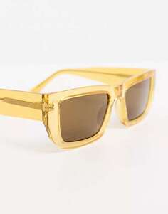 Желтые прозрачные солнцезащитные очки A.Kjaerbede Fame Square Festival
