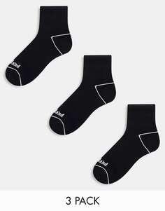 Три пары черных носков до щиколотки Timberland Bowden