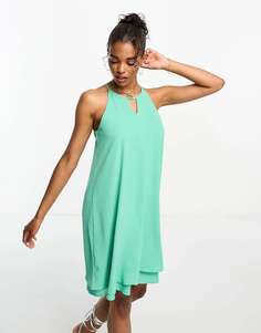 Мини-платье Only с каплевидной деталью морского зеленого цвета