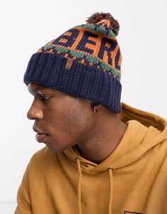 Оранжевая шапка-бини Timberland Knit In с манжетами