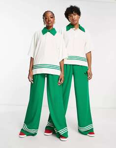Зеленые широкие брюки унисекс унисекс adidas Originals &apos;adicolor 70s