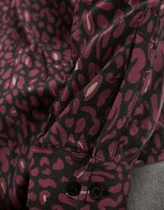 Пурпурная рубашка с длинными рукавами и леопардовым принтом Bolongaro Trevor