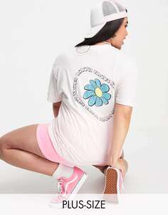 Оверсайз-футболка New Girl Order Plus с цветочным принтом на спине и графическим рисунком New Girl Order