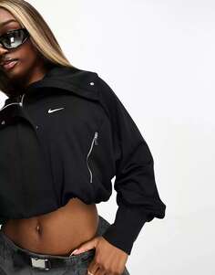Черная укороченная спортивная куртка Nike Sportswear Collection