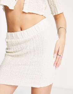 Белая мятая мини-юбка Weekday Elin