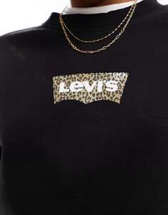 Черная толстовка Levi&apos;s с леопардовым логотипом Levis