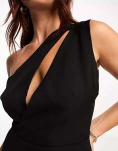 Черное платье с вырезом и разрезом Vesper