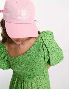 Розовая хлопковая кепка с логотипом Damson Madder Exclusive