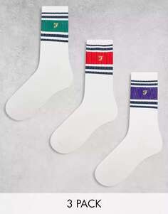 Три пары спортивных носков Farah destri белого цвета