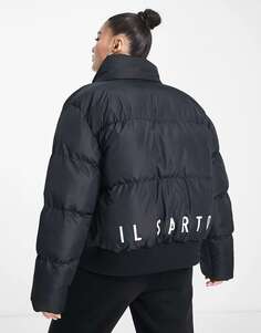Черная пуховая куртка с логотипом на спине Il Sarto