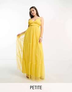 Желтое платье макси из тюля Anaya с многоярусной юбкой