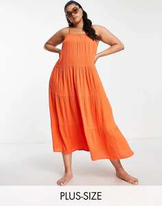 Пляжное платье макси Influence Plus ярко-оранжевого цвета