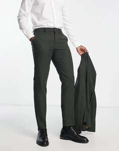 Серые костюмные брюки узкого кроя из смесовой шерсти Selected Homme
