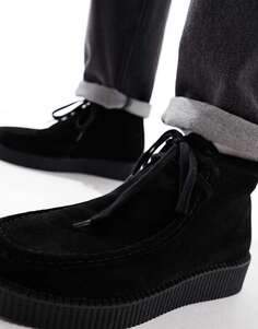 Замшевые дизайнерские ботинки ASOS на шнуровке и ползучей подошве